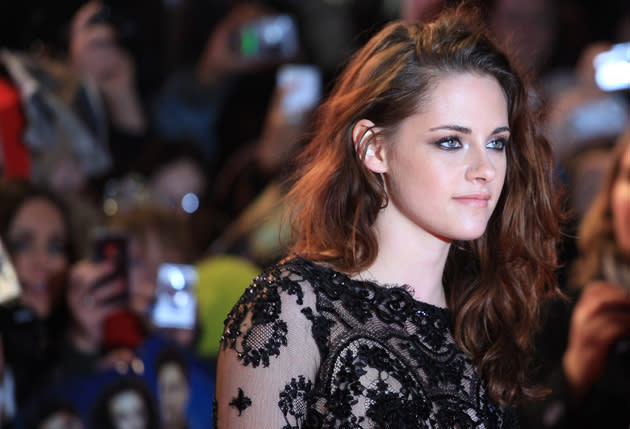 Kristen Stewart stunned the crowds in a sheer lace jumpsuit at the UK premiere of 'The Twilight Saga: Breaking Dawn - Part 2' in Leicester Square.