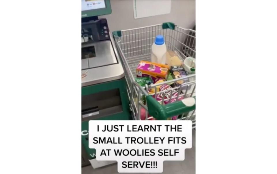 A still from a TikTok about the trolley trick. Source: TikTok/@ebonyhit 