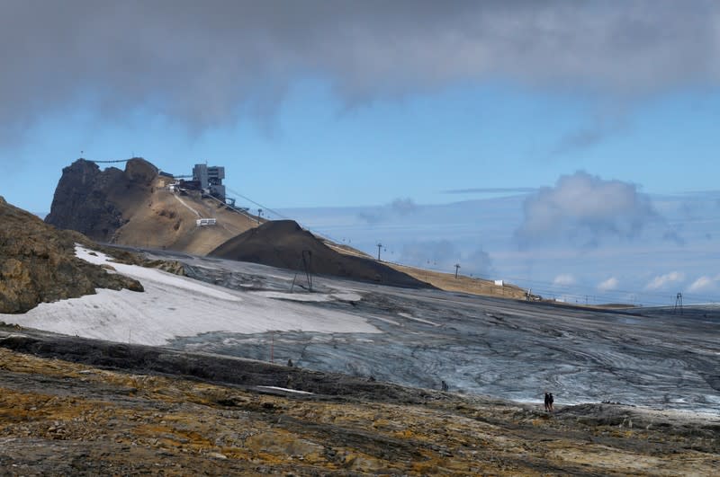 FILE PHOTO: The Glacier 3000 cable car is pictured at the Mario Botta arrival building beside the Zanfleuron Glacier in Les Diablerets