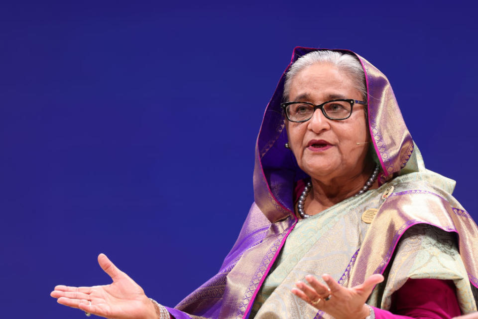 Bangladesh Prime Minister Sheikh Hasina at the Qatar Economic Forum in Doha, May 24, 2023.<span class="copyright">Christopher Pike—Bloomberg/Getty Images</span>