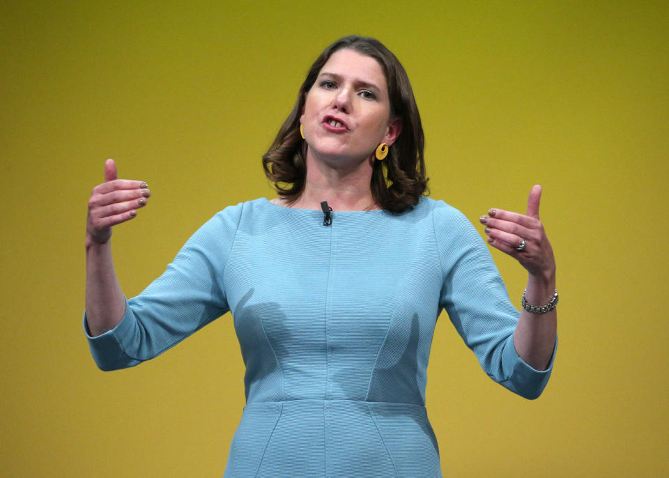 Liberal Democrat leader Jo Swinson makes her keynote speech during the Liberal Democrats autumn conference at the Bournemouth International Centre in Bournemouth.