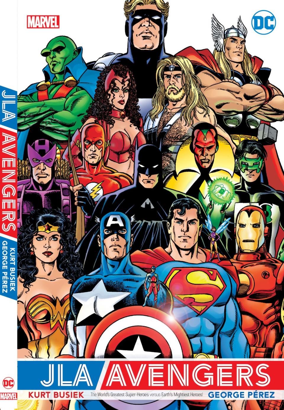 Cover art by George Perez for the 2022 edition of JLA/Avengers