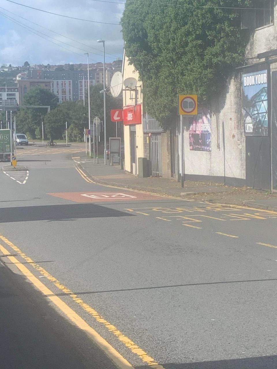 Ant Norman, from Swansea, told The Independent a sign was painted over at the end of his road (Ant Norman)