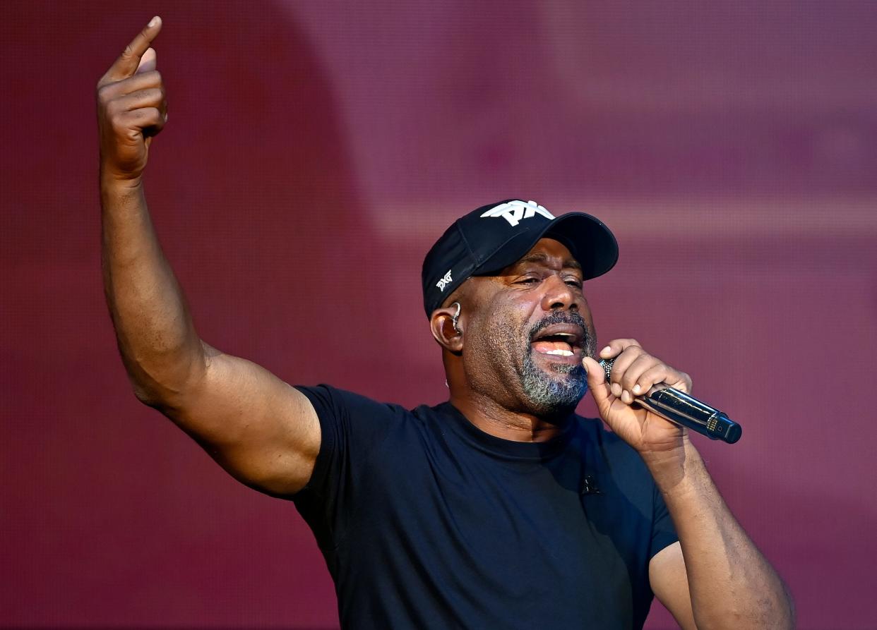 Darius Rucker performs during the 14th annual Darius Rucker and Friends concert at the Ryman Auditorium Monday, June 5, 2023, in Nashville, Tenn. The event unofficially kicks off the week of CMA Fest in Nashville and has raised more than three million for the St. Jude Children’s Research Hospital.