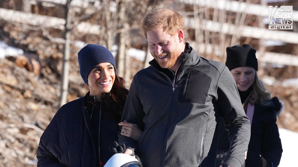 Prince Harry and Meghan Markle attend a training session for competitors in the Invictus Games