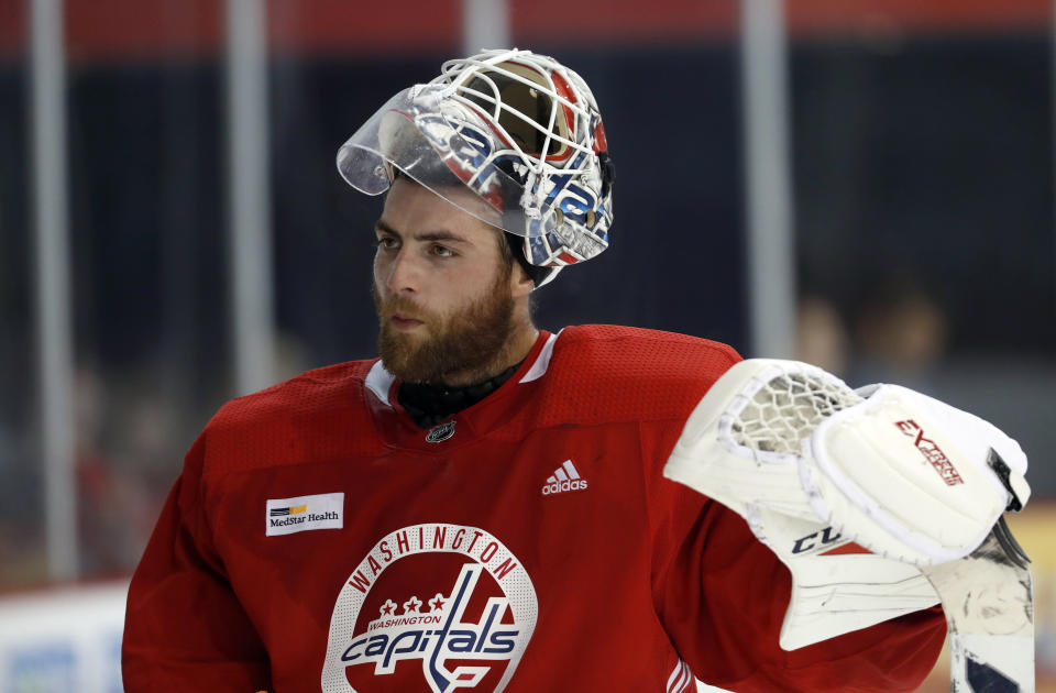 Washington Capitals goalie Braden Holtby has won 40 games in three straight seasons. (AP Photo/Alex Brandon)