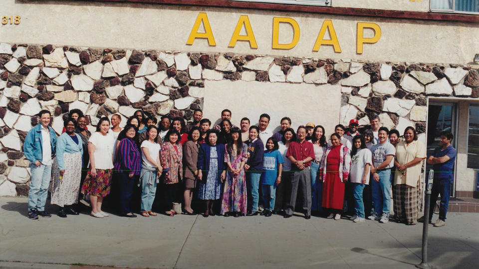 The staff of AADAP in the mid-1990s. (Photo: Credit: Asian American Drug Abuse Prevention)