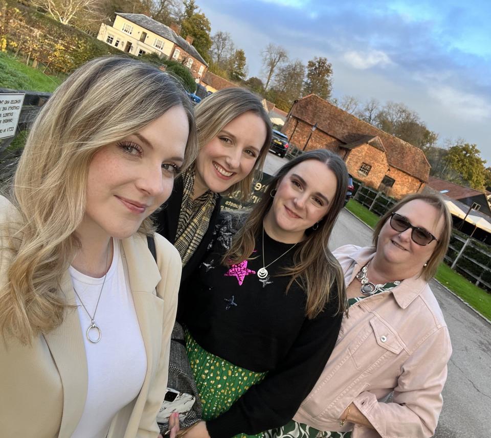 Jess Moore, with her sisters and mum, who helped her throughout her health issues. (Supplied)