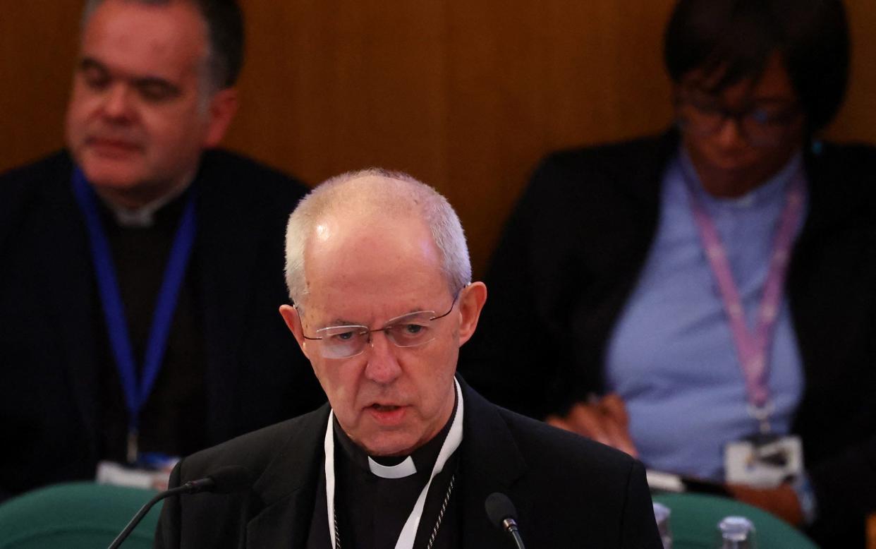 Archbishop of Canterbury Justin Welby delivers the Presidential Address at the opening session of the Church of England General Synod