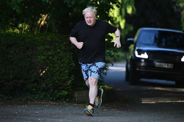 Boris Johnson on his morning run this week.