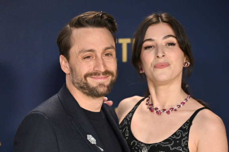 Kieran Culkin (L) and Jazz Charton attend the SAG Awards on Saturday. Photo by Chris Chew/UPI