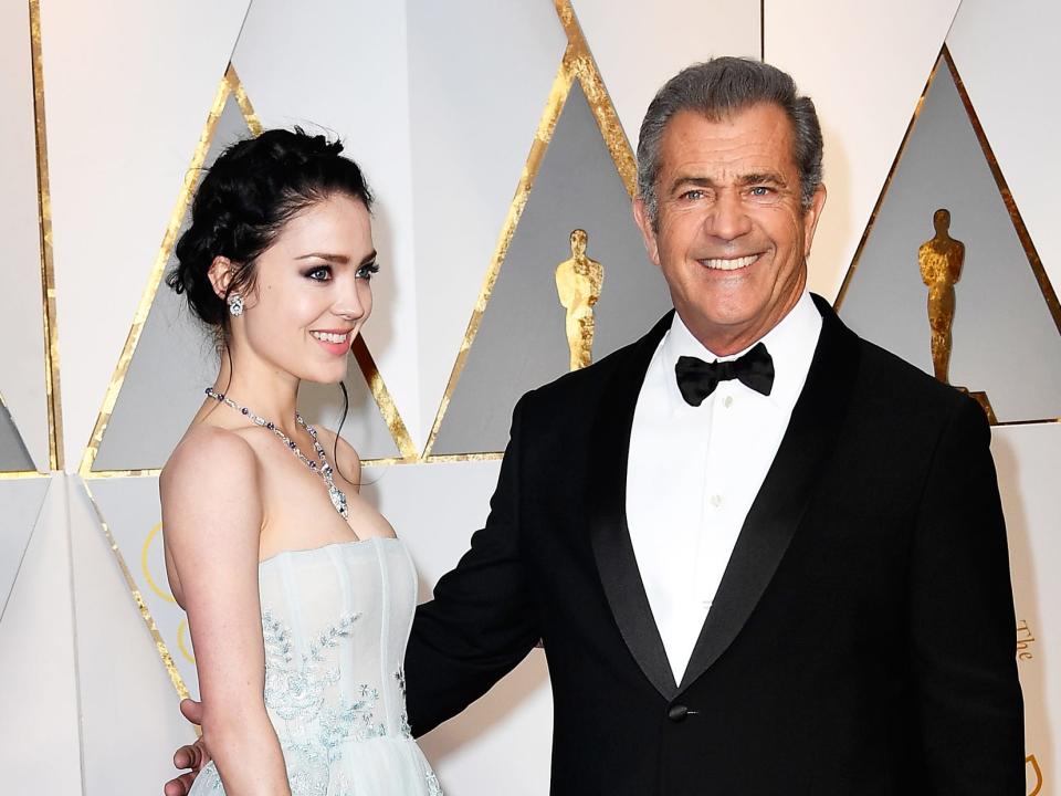 Actor/director Mel Gibson and girlfriend Rosalind Ross Oscars 2017