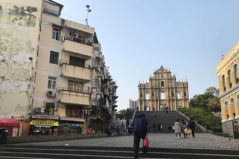 People visit the Ruins of St. Paul's in Macau