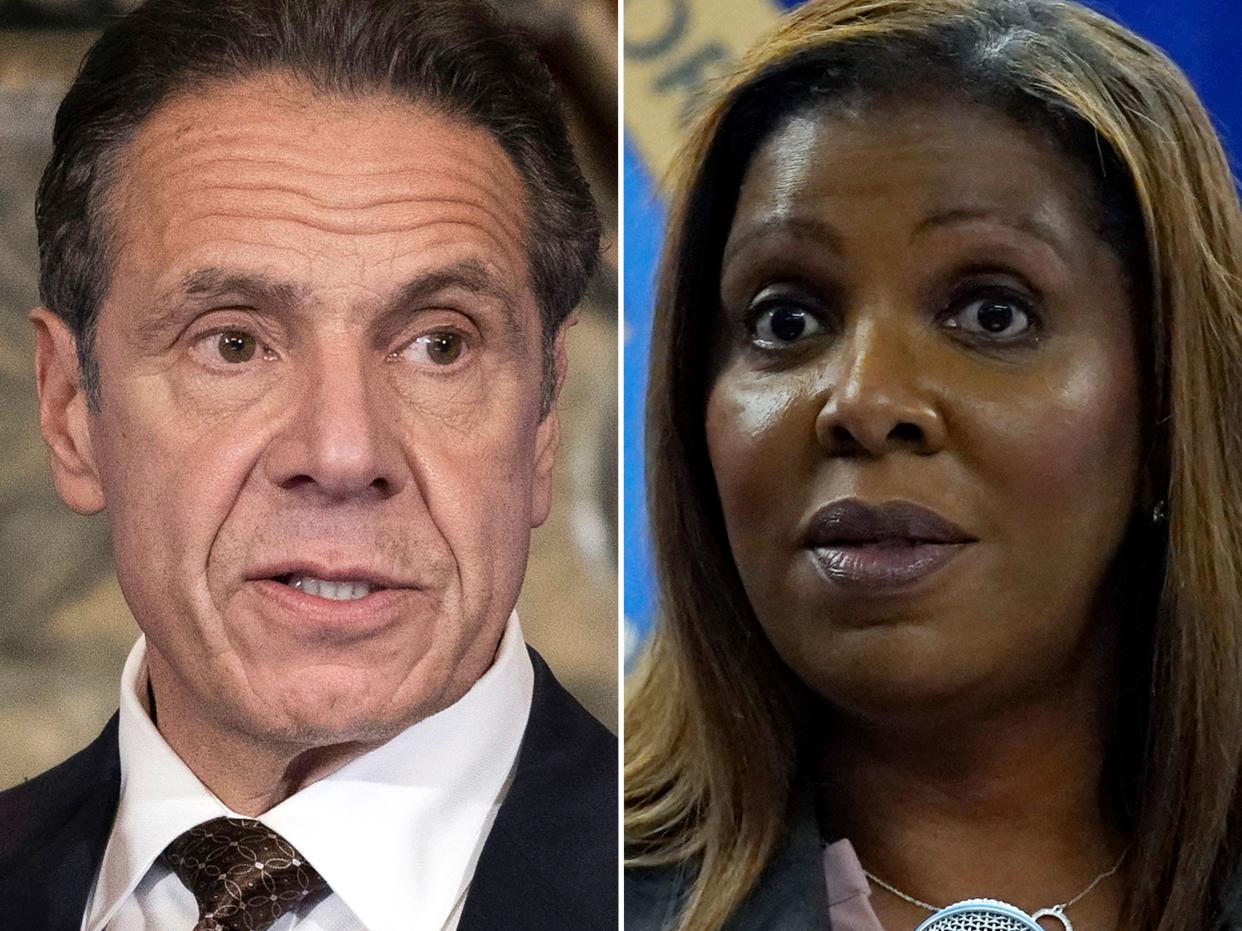 Gov. Andrew Cuomo and Attorney General Letitia James.