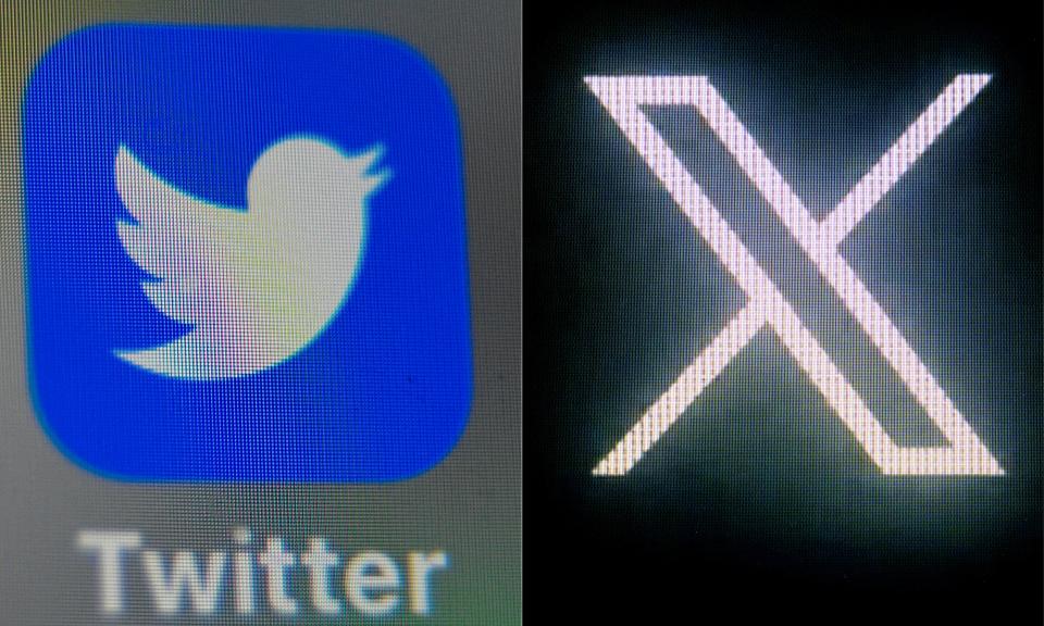 推特更名為「X」，新LOGO、網域上線。（AFP）