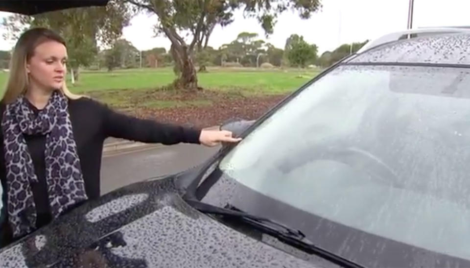 South Australian mum Lauren Mangelsdorf said a number of rocks were thrown at her car on the Southern Expressway. Source: 7 News