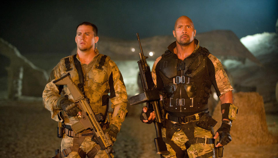 Channing Tatum and Dwayne Johnson in 2013's G.I. Joe: Retaliation. (Photo: Jaimie Trueblood/Paramount/Courtesy Everett Collection)