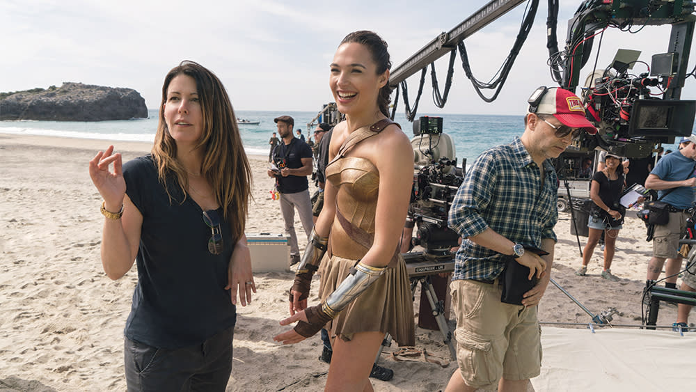 Director Patty Jenkins with Gal Gadot on the set of ‘Wonder Woman’ (credit: Warner Bros)