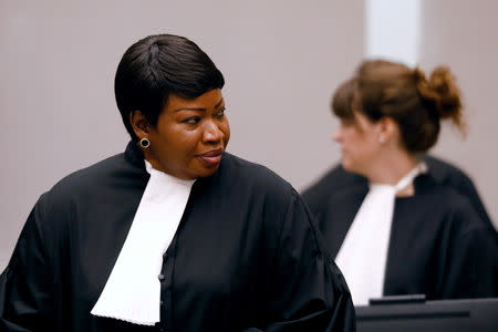 FILE PHOTO: Public Prosecutor Fatou Bensouda attends the trial of Congolese warlord Bosco Ntaganda at the ICC (International Criminal Court) in the Hague, the Netherlands August 28, 2018. Bas Czerwinski/Pool via REUTERS/File Photo