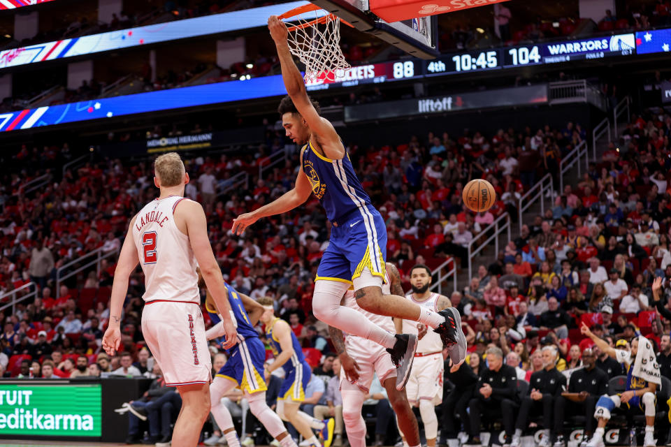 金州勇士中鋒Trayce Jackson-Davis。(NBA Photo by Tim Warner/Getty Images)