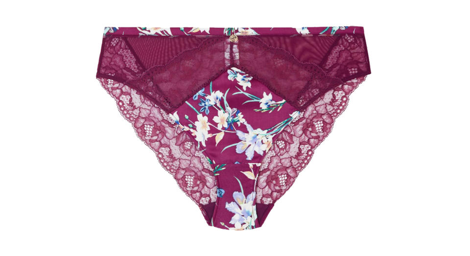 Silk & Lace Exotic Floral High Leg Knickers