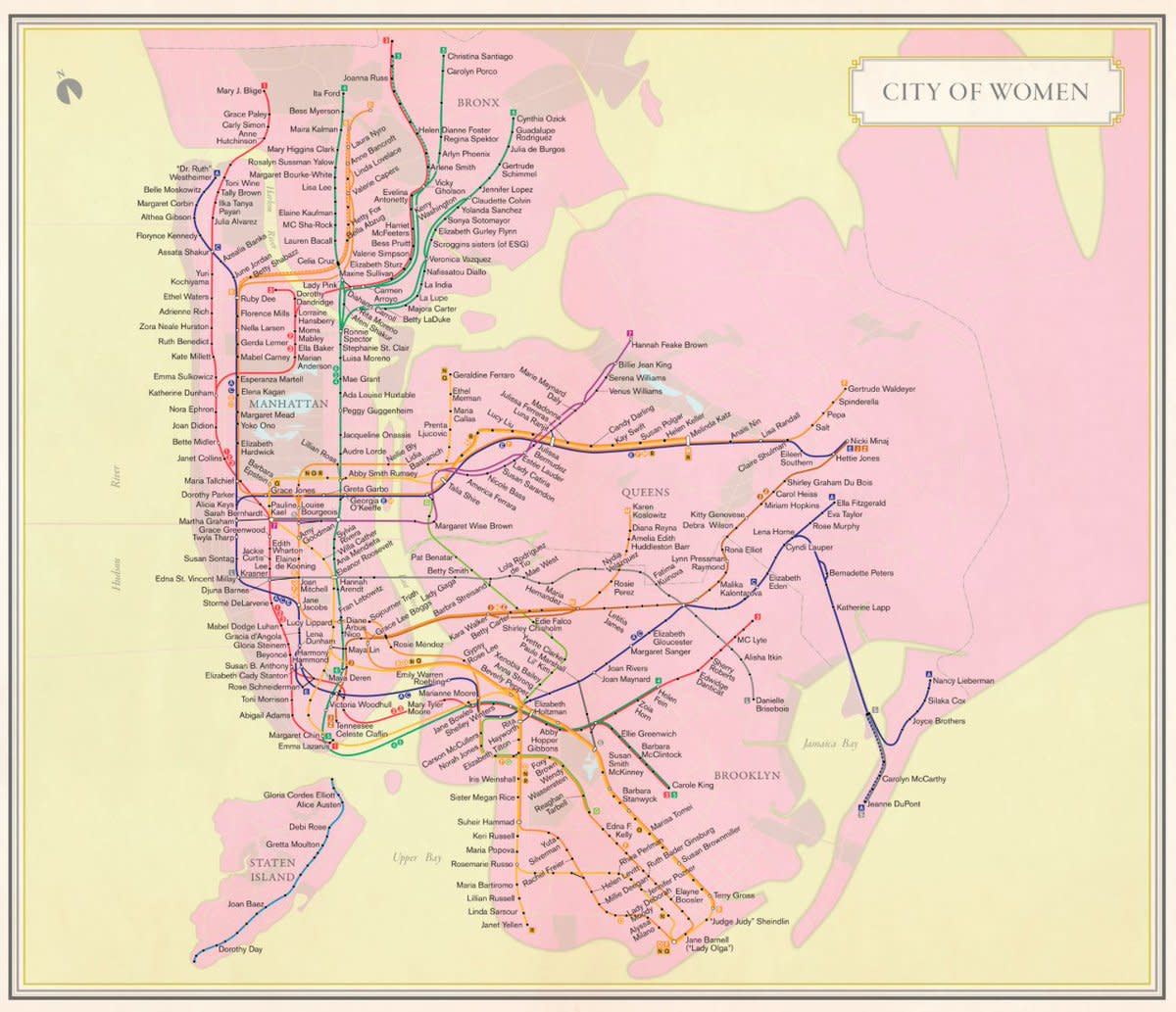 Check out the NYC subway map that pays homage to the city’s most accomplished women