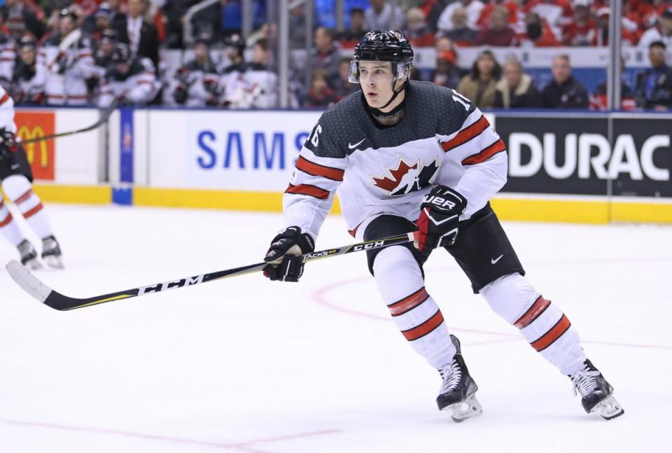 Taylor Raddysh joined three players, including Mario Lemieux, as the only Canadians to score four goals in a world junior game. (Photo by Claus Andersen/Getty Images)