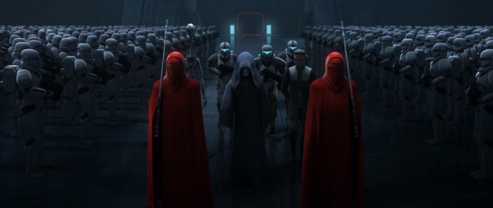 Emperor Palpatine in a scene from “STAR WARS: THE BAD BATCH”, season 3 exclusively on Disney+. © 2024 Lucasfilm Ltd. & . All Rights Reserved.