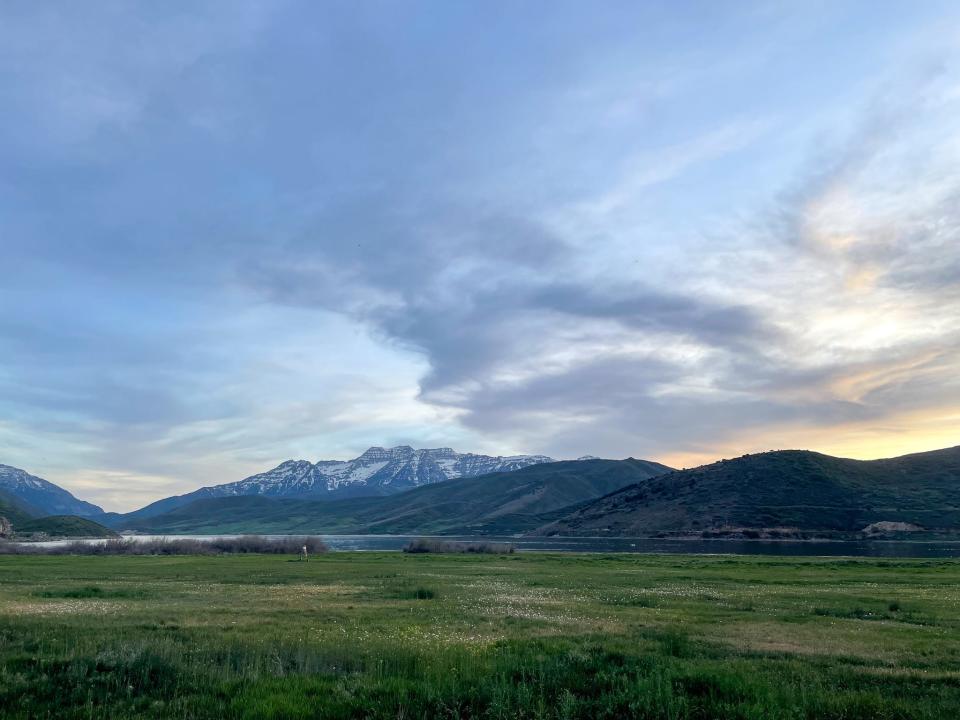 A view of the Wasatch Mountains from Midway, Utah.