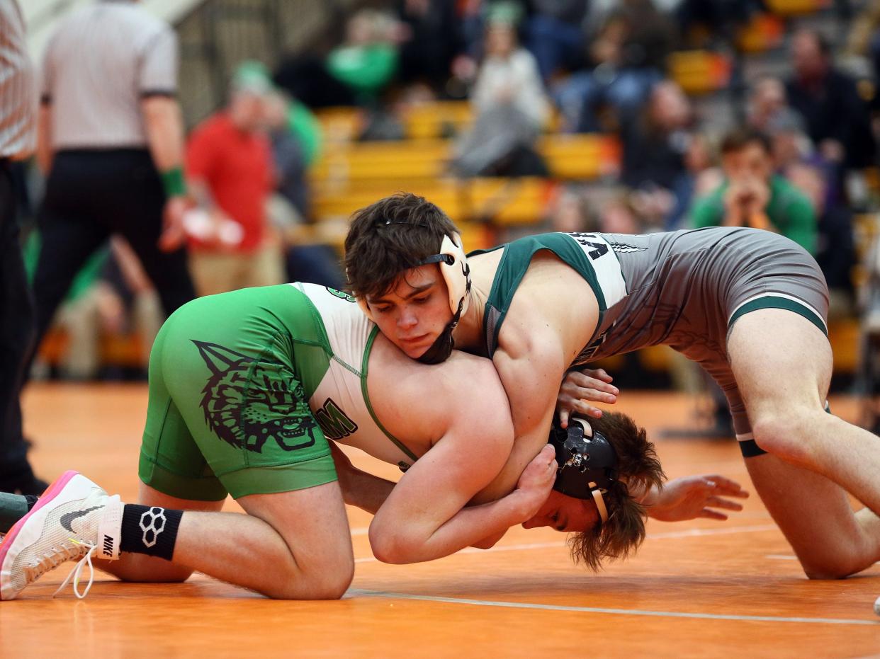 Northridge's Treven Angus competes at district on Friday.
