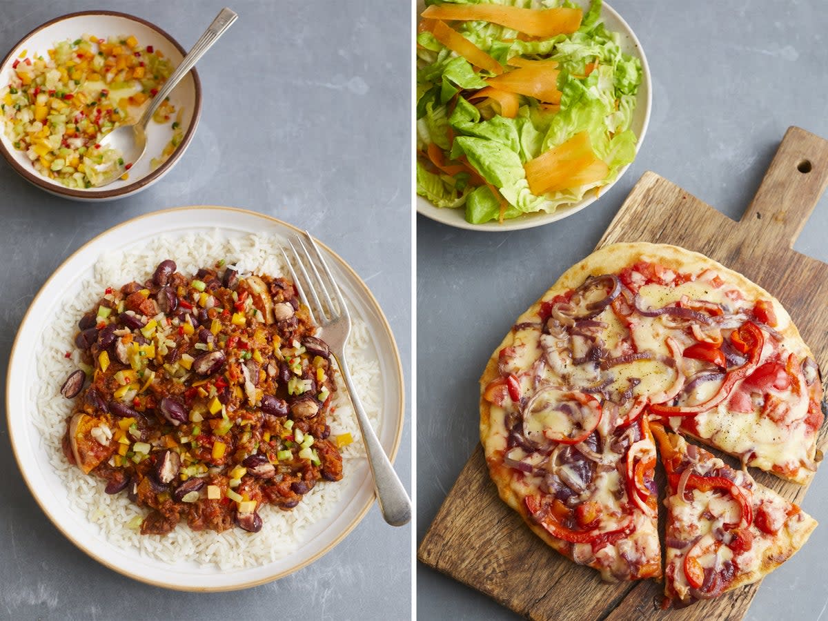 You won’t need the oven for this microwave chilli con carne or frying pan pizza  (James Verity)