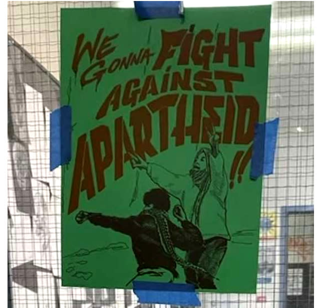 The complaint claims one Berkeley teacher taped this poster in his classroom.