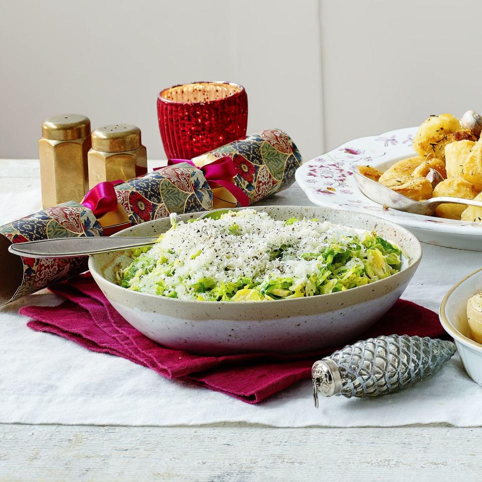 best christmas side dishes shredded brown butter and parmesan sprouts