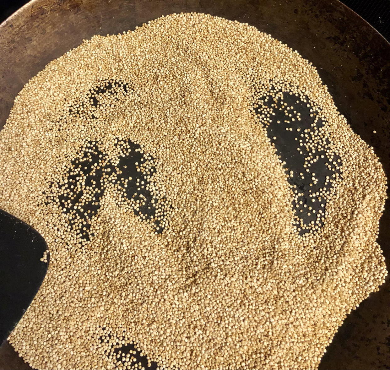 Toasting the quinoa only takes a few minutes, and it’ll tell you when it’s ready. (Heather Martin)