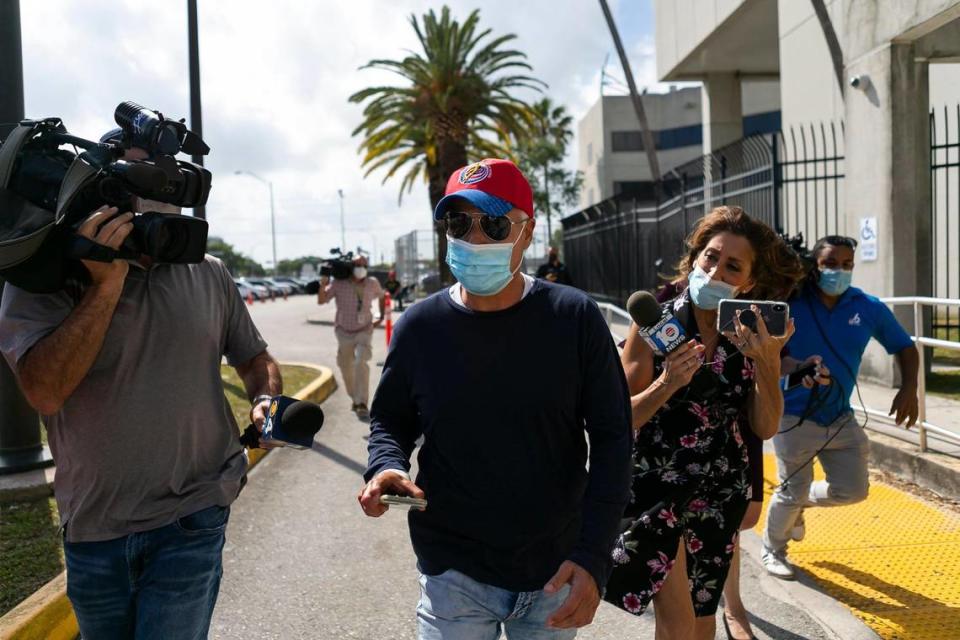 Alexis ‘Alex’ Rodriguez leaves the Turner Guilford Knight Correctional Center in Miami on Thursday, March 18, 2021. Rodriguez, who faces charges related to his Senate District 37 campaign, posted bail.