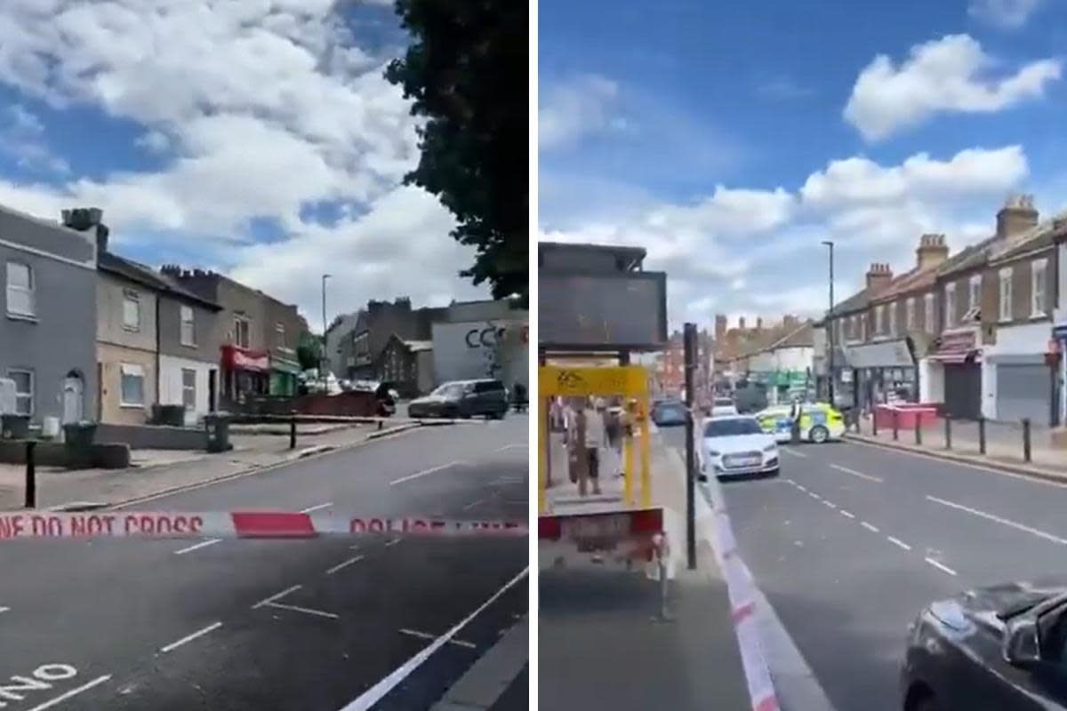 Crime scene in Plumstead after shooting <i>(Image: @CrimeLdn on X)</i>