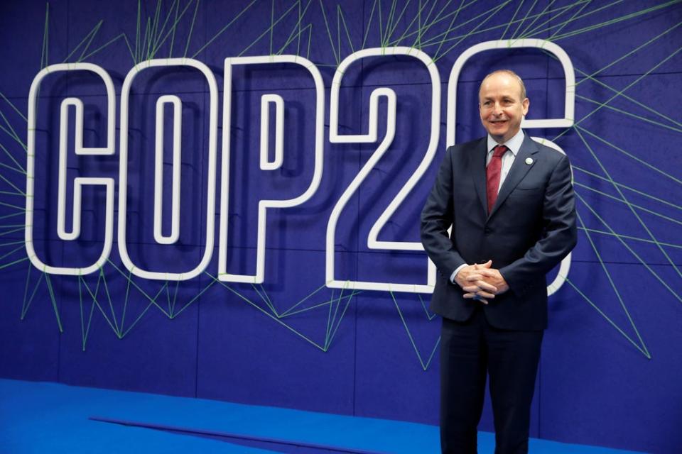 Taoiseach Micheal Martin arrives for the Cop26 summit (Phil Noble/PA) (PA Wire)