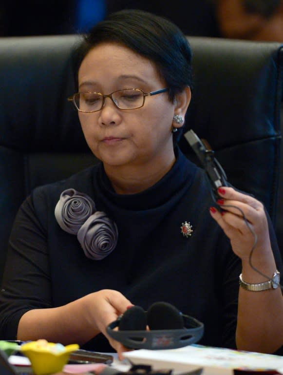 Indonesia's Foreign Minister Retno Marsudi attends an ASEAN Foreign Ministers Meeting in Kuala Lumpur, in April 2015