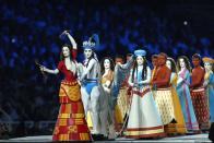 <p>The Athenians reenacted classical Greek myths to highlight the country's ancient culture and its lasting impact on the present. (Getty) </p>