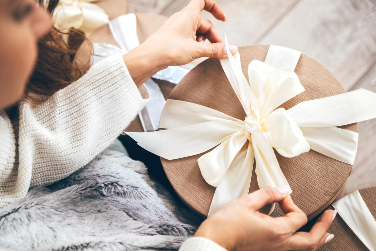 Gift-wrapped Christmas presents online