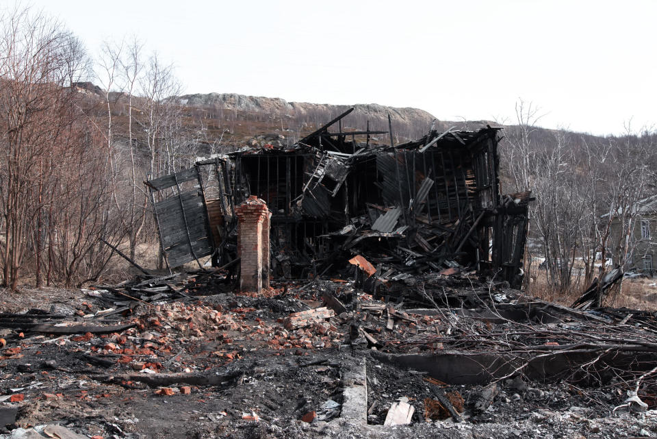 burned down house