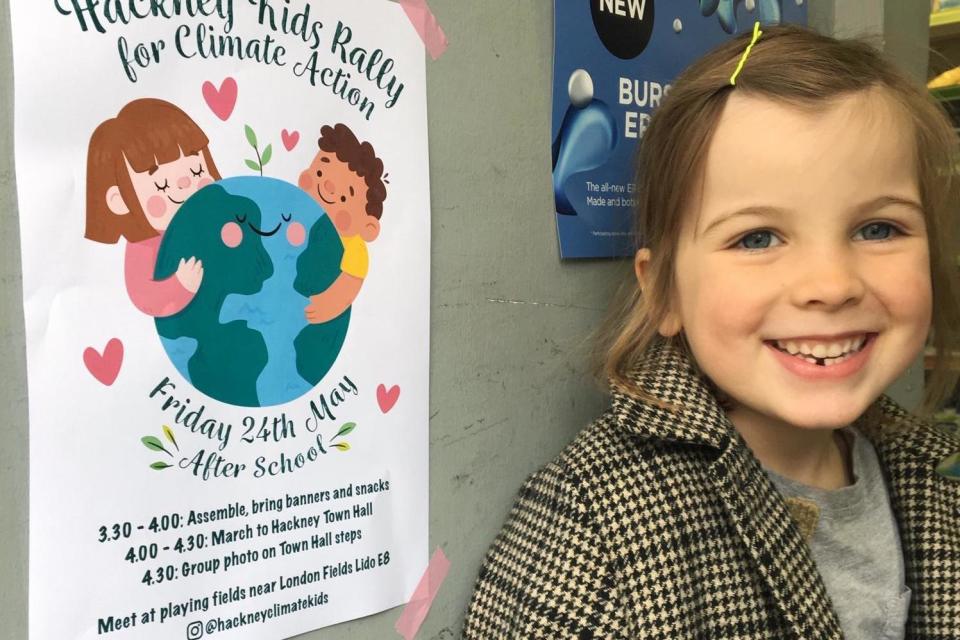 Schoolgirl, 5, sets up 'climate action' rally for primary kids