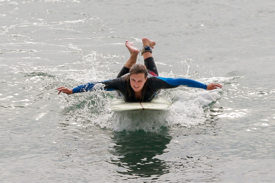 <p>Leighton Meester was spotted paddling during her surf session in Malibu, California.</p>