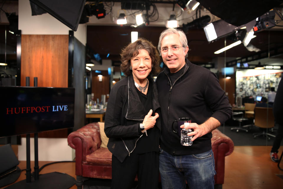 The iconic comedian joined HuffPost Live on April 20, 2015, along with filmmaker Paul Weitz, director of the comedy "Grandma."
