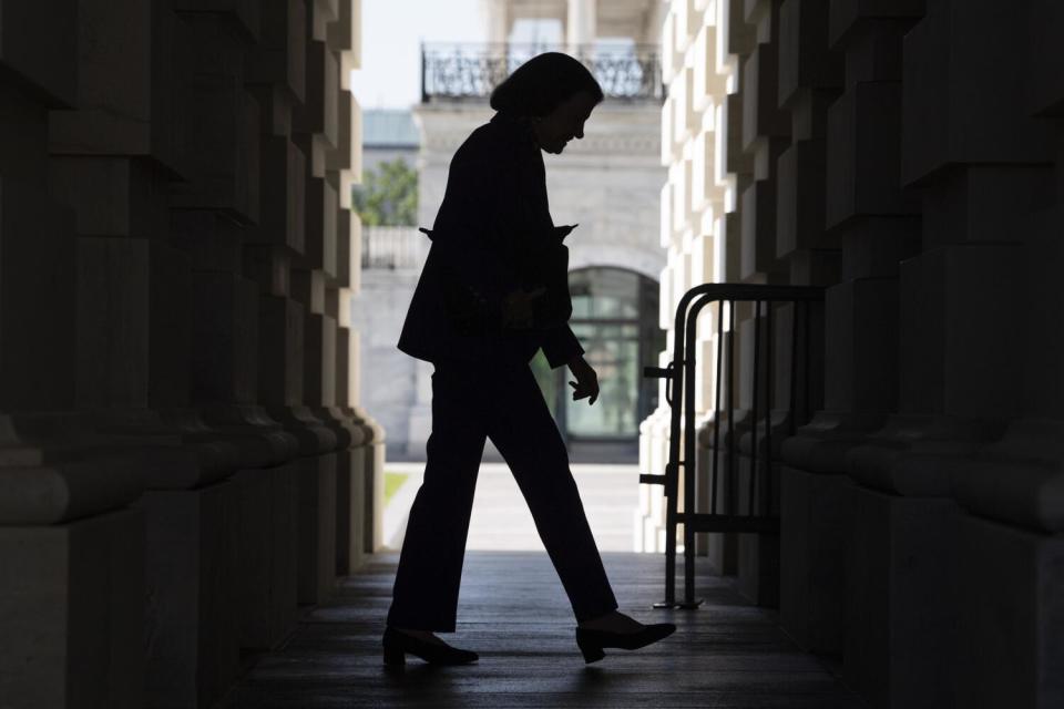 Sen. Dianne Feinstein, D-Calif., arrives to the senate carriage entrance of the Capitol