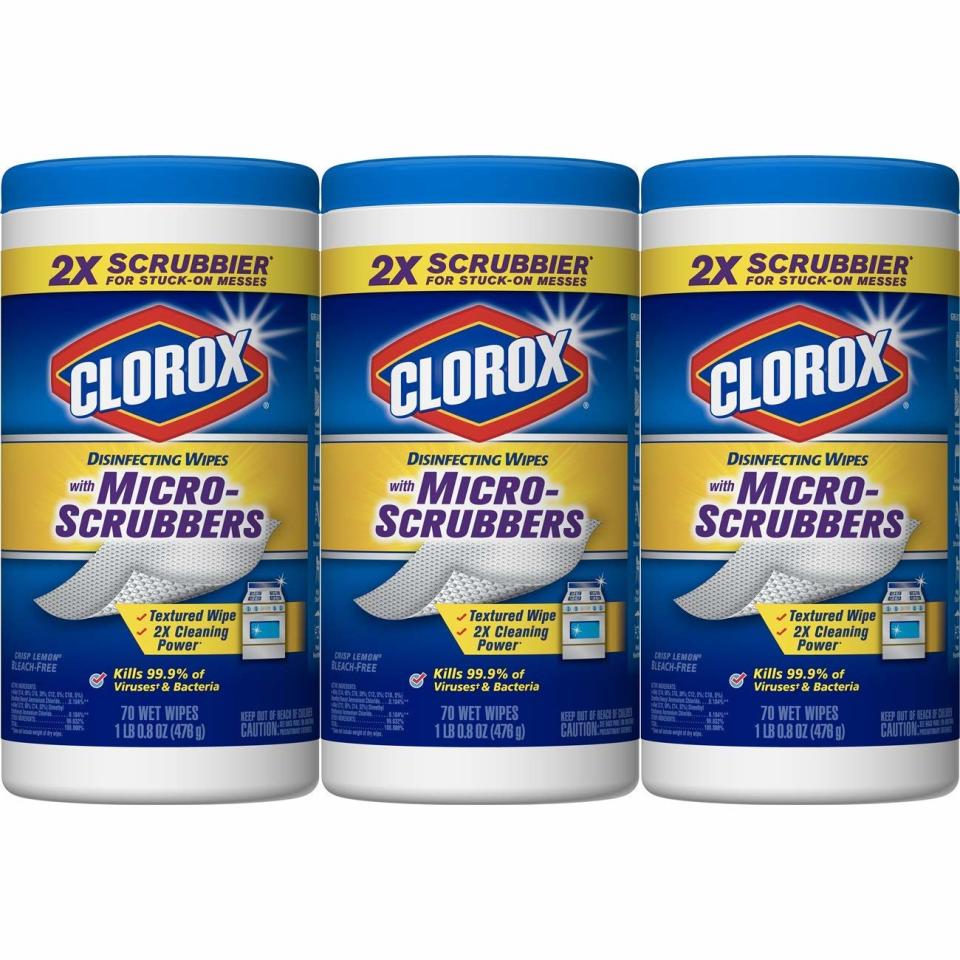 <span class="a-size-large">Clorox Disinfecting Wipes with Micro-Scrubbers, Bleach Free Cleaning Wipes.</span> (Photo: Amazon)
