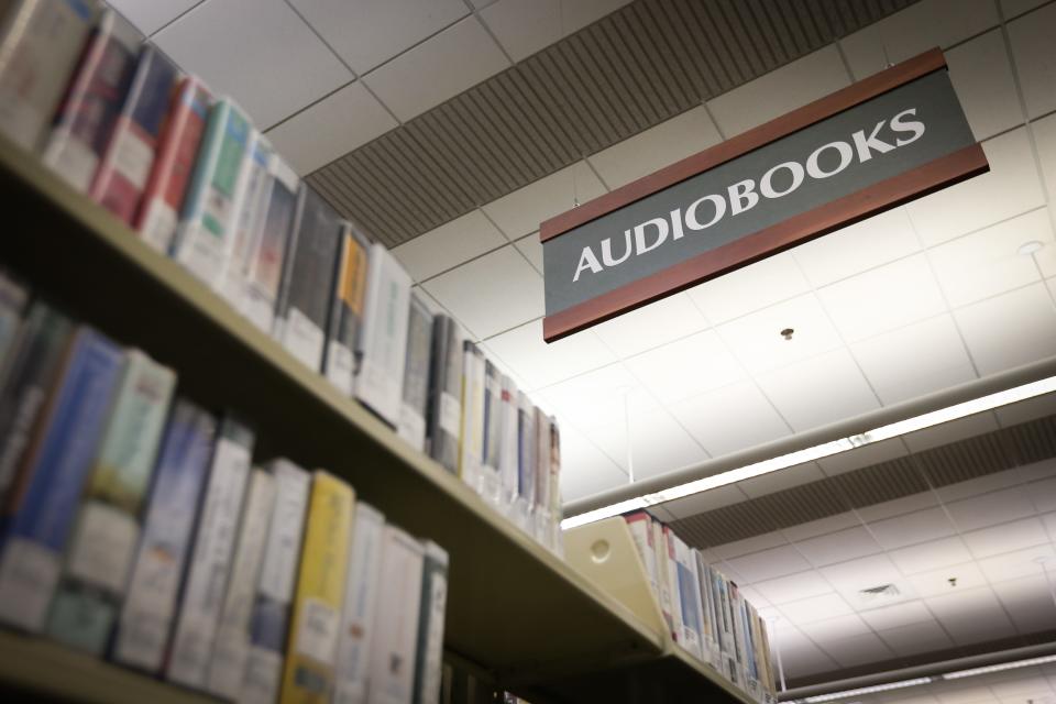 The audiobooks section at The Library Center on Friday, Jan. 19, 2024.
