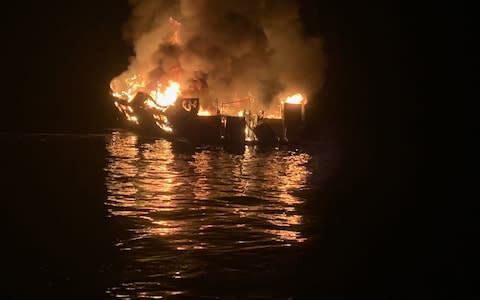 All 34 people left on board are presumed dead - Credit: &nbsp;Santa Barbara County Fire Department&nbsp;