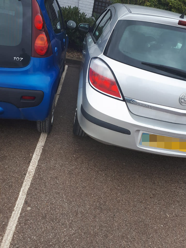 William took a photo of the blue car’s positioning before heading to work (Mercury)