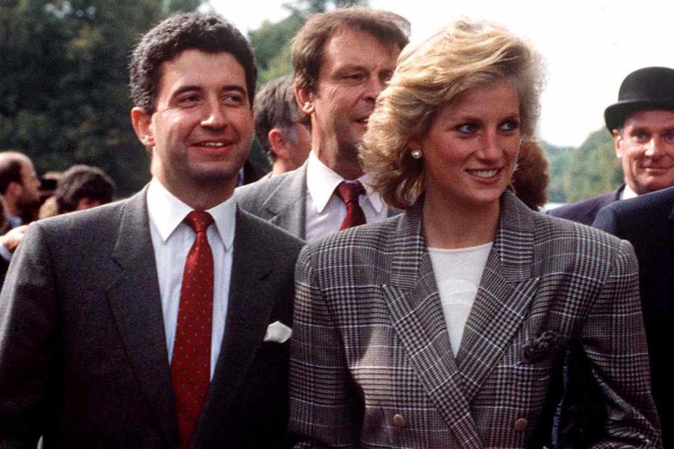 <p>Tim Graham Photo Library via Getty Images</p> Princess Diana with her private secretary Patrick Jephson.